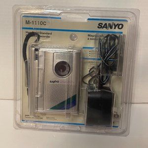 Vintage SANYO M-1110C Handheld Standard Voice Activated Cassette Recorder